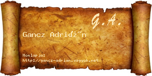 Gancz Adrián névjegykártya